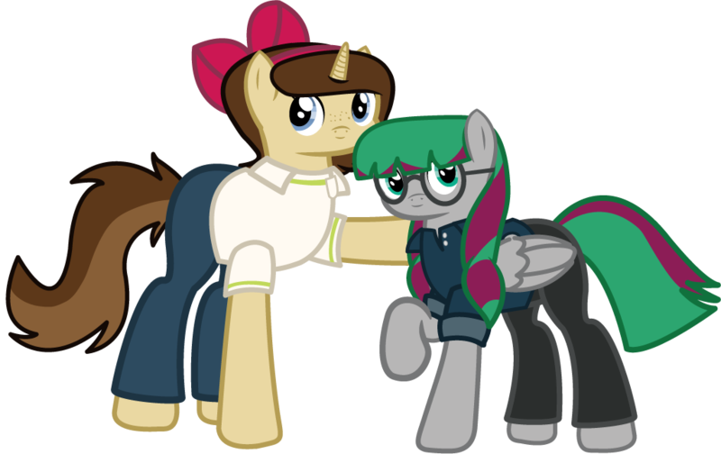 Size: 1022x644 | Tagged: safe, artist:99999999000, derpibooru import, oc, oc:li anna, oc:mar baolin, unofficial characters only, pegasus, pony, unicorn, derpibooru community collaboration, 2022 community collab, clothes, female, glasses, image, png, simple background