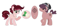 Size: 1043x489 | Tagged: safe, artist:enifersuch, derpibooru import, oc, unofficial characters only, earth pony, pony, base used, beanie, duo, female, hat, image, jewelry, male, mare, necklace, parent:pinkie pie, parent:timber spruce, png, raised hoof, simple background, smiling, stallion, transparent background
