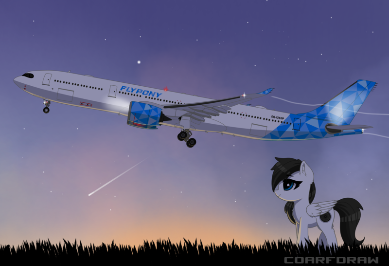 Size: 4096x2797 | Tagged: safe, artist:coarfdraw, derpibooru import, comet tail, oc, oc:jet blast, pegasus, 1000 hours in ibis paint, airbus, airbus a330, airbus a330-900neo, airbus a330neo, cutie mark, female, grass, happy, image, implied airport, implied manehattan, jet engine, plane, png, rolls-royce trent 7000, rotating, scenery, smiley face, smiling, solo, stars, sunset, takeoff, tilted landing gear, wings