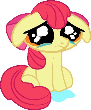 Size: 321x388 | Tagged: safe, artist:creshosk, derpibooru import, apple bloom, earth pony, pony, animated, crying, female, filly, floppy ears, gif, image, solo
