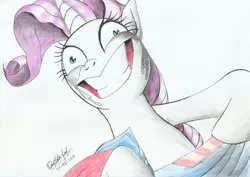 Size: 2331x1651 | Tagged: safe, artist:3500joel, derpibooru import, pony, unicorn, fame and misfortune, crying, faic, female, image, jpeg, makeup, running makeup, scene interpretatin, solo, traditional art, why i'm creating a gown darling