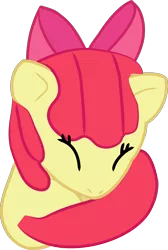 Size: 925x1375 | Tagged: safe, artist:creshosk, derpibooru import, apple bloom, earth pony, pony, eyes closed, female, filly, image, png, simple background, solo, transparent background