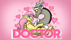 Size: 1280x720 | Tagged: safe, artist:bellbell123, derpibooru import, discord, fluttershy, draconequus, pegasus, pony, animatic, discoshy, duo, female, heart, image, looking at each other, looking at someone, male, png, shipping, smiling, straight