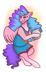 Size: 1870x2918 | Tagged: safe, artist:bellbell123, derpibooru import, oc, oc:bella pinksavage, unofficial characters only, pegasus, pony, basketball, bipedal, clothes, female, image, jersey, pegasus oc, png, space jam, sports, wings