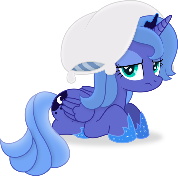 Size: 4956x4918 | Tagged: safe, artist:thatusualguy06, derpibooru import, princess luna, alicorn, pony, friendship is magic, .svg available, absurd resolution, derpibooru exclusive, female, hoof shoes, image, jewelry, looking at you, luna day, luna is not amused, mare, pillow, png, regalia, s1 luna, simple background, solo, transparent background, unamused, vector