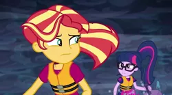 Size: 1920x1071 | Tagged: safe, derpibooru import, screencap, sci-twi, sunset shimmer, twilight sparkle, equestria girls, equestria girls series, spring breakdown, spoiler:eqg series (season 2), cruise outfit, image, png