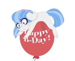 Size: 1132x912 | Tagged: safe, artist:enifersuch, derpibooru import, oc, unofficial characters only, earth pony, pony, balloon, earth pony oc, eyelashes, female, happy birthday mlp:fim, image, mare, png, simple background, solo, transparent background, wide eyes