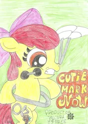 Size: 1642x2319 | Tagged: safe, artist:martyart21, derpibooru import, apple bloom, earth pony, pony, the cutie pox, female, filly, image, jpeg, loop-de-hoop, solo, traditional art