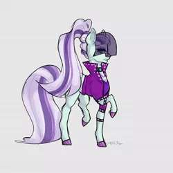 Size: 1080x1080 | Tagged: safe, artist:aylufujo, derpibooru import, coloratura, earth pony, pony, clothes, countess coloratura, female, hoof polish, image, jpeg, mare, raised hoof, see-through, simple background, smiling, solo, veil