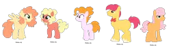 Size: 2000x575 | Tagged: safe, artist:tragedy-kaz, derpibooru import, oc, unofficial characters only, earth pony, pegasus, pony, base used, bowtie, eyelashes, female, frown, image, magical lesbian spawn, male, mare, offspring, parent:applejack, parent:pinkie pie, parents:applepie, pegasus oc, png, raised hoof, simple background, stallion, transparent background, wings