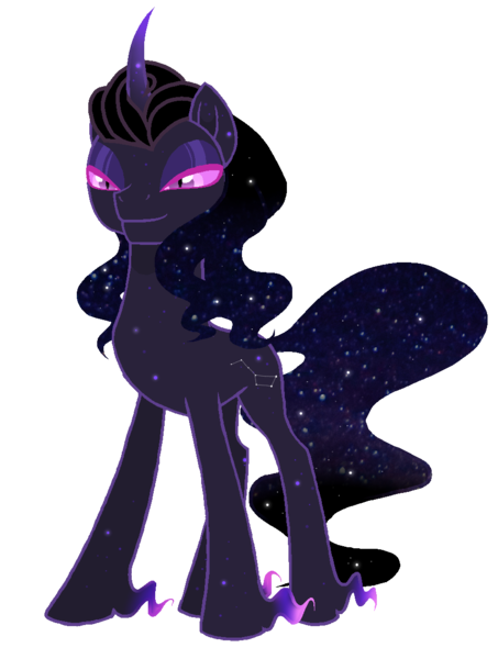 Size: 908x1203 | Tagged: safe, artist:enifersuch, derpibooru import, oc, oc:indigo, unofficial characters only, pony, unicorn, base used, ethereal mane, horn, image, makeup, male, parent:nightmare moon, parent:tantabus, png, simple background, smiling, solo, stallion, starry mane, transparent background, unicorn oc