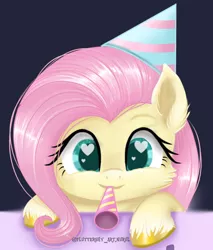 Size: 612x719 | Tagged: safe, artist:fluttershy_art.nurul, derpibooru import, applejack, fluttershy, pinkie pie, rainbow dash, rarity, twilight sparkle, horse, pegasus, pony, fluttershy leans in, adorable face, beautiful, birthday, cute, hair, hat, horseshoes, image, mane six, mouth hold, musical instrument, new year, new years eve, party hat, png, trumpet, unshorn fetlocks, weapons-grade cute