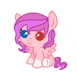 Size: 4000x4000 | Tagged: safe, artist:naturajellyfish, derpibooru import, oc, oc:charmine, unofficial characters only, pegasus, pony, absurd resolution, baby, baby pony, blue eye, coat markings, cute, heterochromia, image, ocbetes, pegasus oc, png, red eye, simple background, sitting, smiling, socks (coat marking), solo, spread wings, tail, transparent background, two toned mane, two toned tail, wings