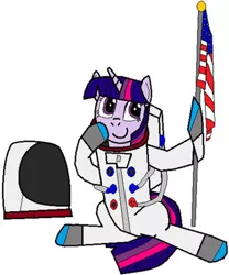 Size: 878x1055 | Tagged: safe, artist:red-brick-1, derpibooru import, edit, twilight sparkle, pony, 1000 hours in ms paint, astronaut, cropped, female, flag, helmet, image, mare, ms paint, png, solo, spacesuit, united states