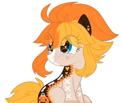 Size: 1336x1128 | Tagged: safe, artist:necrophilifox, derpibooru import, oc, unofficial characters only, earth pony, pony, base used, earth pony oc, eye clipping through hair, eyelashes, image, looking back, png, pumpkin bucket, simple background, smiling, solo, tattoo, transparent background