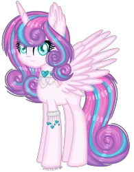 Size: 816x1046 | Tagged: safe, artist:fantarianna, derpibooru import, princess flurry heart, alicorn, pony, choker, ear fluff, eyelashes, female, frown, horn, image, mare, older, older flurry heart, png, simple background, solo, transparent background, wings