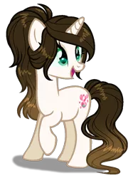 Size: 712x952 | Tagged: safe, artist:gihhbloonde, derpibooru import, oc, oc:gihh bloonde, pony, unicorn, eyelashes, female, horn, image, looking back, mare, png, simple background, smiling, solo, transparent background, unicorn oc