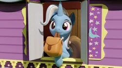 Size: 3840x2160 | Tagged: safe, artist:xppp1clubs, derpibooru import, trixie, pony, unicorn, 3d, bag, cute, cutie mark, diatrixes, eyelashes, female, horn, image, jpeg, mare, saddle bag, shadow, solo, tail, to saddlebags and back again, trixie's wagon, wagon