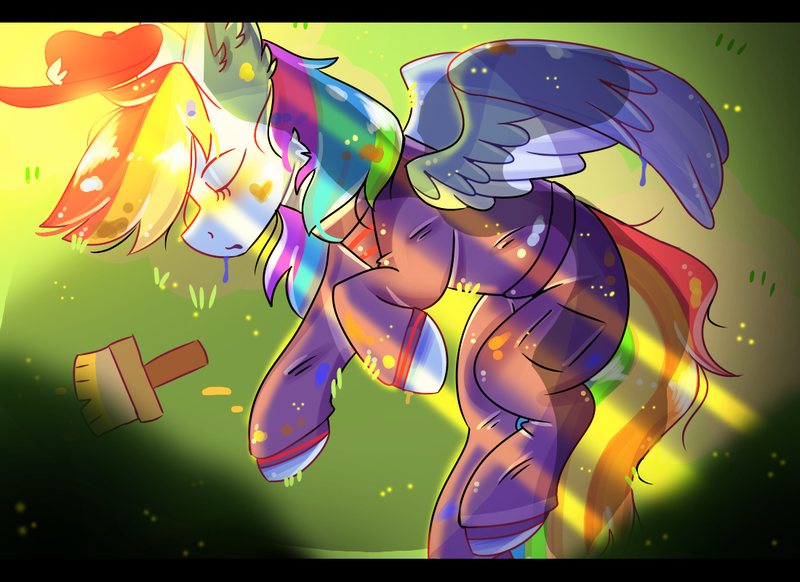 Size: 1100x800 | Tagged: safe, artist:valkiria, derpibooru import, rainbow dash, pegasus, pony, alternate clothes, cute, dashabetes, female, image, mechanic, png, solo, solo female