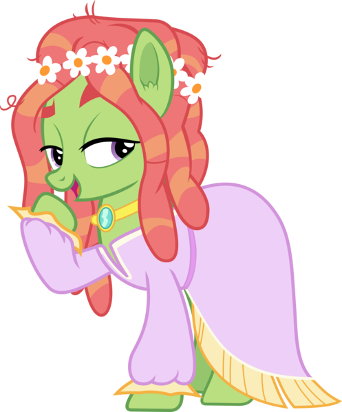 Size: 3313x4000 | Tagged: safe, artist:frownfactory, derpibooru import, tree hugger, earth pony, pony, make new friends but keep discord, clothes, dress, female, floral head wreath, flower, image, jewelry, mare, necklace, png, simple background, solo, transparent background, vector