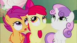 Size: 1024x576 | Tagged: safe, derpibooru import, edit, edited screencap, screencap, apple bloom, big macintosh, cheerilee, karat, scootaloo, sweetie belle, earth pony, pegasus, pony, unicorn, hearts and hooves day (episode), season 2, animated, apple bloom's bow, background pony, bipedal, bow, butt, cheerimac, clock tower, cutie mark crusaders, disgusted, eye contact, eyes closed, faic, female, filly, folded wings, freckles, green eyes, hair bow, hoof over mouth, horn, house, image, indoors, looking at each other, looking back, looking up, male, mare, open mouth, orange eyes, outdoors, plot, purple eyes, pushing, red mane, red tail, shadow, shipping, shrunken pupils, sitting, small wings, smiling, sound, spread wings, stallion, standing, stool, straight, table, tail, talking, tongue out, two toned mane, two toned tail, unshorn fetlocks, walking, wall of tags, webm, wings