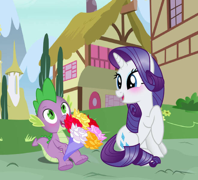 Size: 937x852 | Tagged: safe, artist:sugarcubecreationz, derpibooru import, edit, vector edit, rarity, spike, pony, unicorn, bouquet of flowers, female, flower, image, jpeg, male, photo, shipping, shipping fuel, sparity, straight, vector, vector used