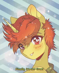 Size: 1280x1600 | Tagged: safe, artist:pierogarts, derpibooru import, oc, pony, unicorn, 90s anime, bust, image, jpeg, male, portrait, solo