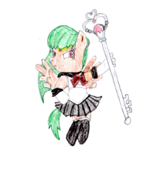 Size: 239x242 | Tagged: safe, artist:stallionmaidenstudio, derpibooru import, ponified, pegasus, pony, clothes, image, png, sailor pluto, sailor uniform, simple background, solo, traditional art, uniform, white background