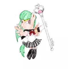 Size: 239x242 | Tagged: safe, artist:stallionmaidenstudio, derpibooru import, ponified, pegasus, pony, clothes, image, png, sailor pluto, sailor uniform, simple background, solo, traditional art, uniform, white background