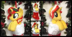 Size: 3345x1754 | Tagged: safe, artist:peruserofpieces, derpibooru import, sunset shimmer, pony, unicorn, christmas, christmas stocking, cute, female, garland, happy, holiday, holly, horn, image, looking at you, mare, peruserofpieces is trying to murder us, png, smiling, solo