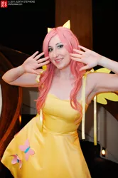 Size: 664x1000 | Tagged: safe, artist:starlighthoney, derpibooru import, fluttershy, human, clothes, cosplay, costume, cutie mark, cutie mark on clothes, dragoncon, image, irl, irl human, jpeg, photo, solo