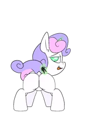 Size: 950x1356 | Tagged: suggestive, alternate version, artist:happy harvey, derpibooru import, pony, unicorn, ass up, blushing, butt, colored pupils, drawn on phone, ear fluff, female, filly, foalcon, image, lidded eyes, magic, mistletoe, open mouth, png, raised tail, simple background, smiling, tail, transparent background, underage
