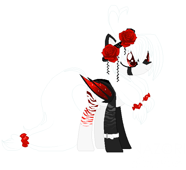 Size: 613x560 | Tagged: safe, artist:nazori, derpibooru import, oc, unofficial characters only, bat pony, pony, base used, bat pony oc, bat wings, choker, floral head wreath, flower, image, png, rose, simple background, solo, transparent background, wings