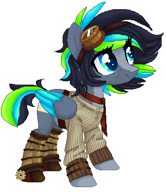 Size: 342x397 | Tagged: safe, artist:nazori, derpibooru import, oc, unofficial characters only, pegasus, pony, base used, clothes, colored wings, eyelashes, female, goggles, image, mare, pegasus oc, png, solo, two toned wings, wings