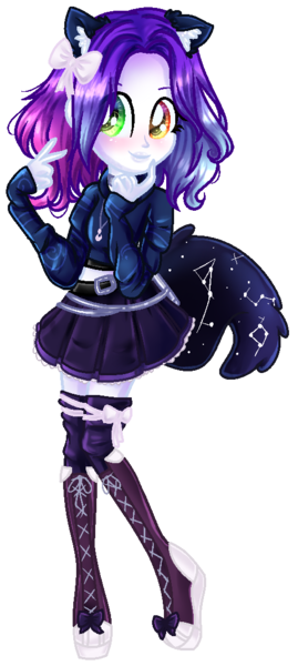 Size: 500x1116 | Tagged: safe, artist:gihhbloonde, derpibooru import, oc, unofficial characters only, equestria girls, base used, clothes, female, heterochromia, high heels, image, png, shoes, skirt, smiling