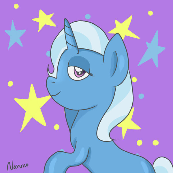 Size: 1024x1024 | Tagged: safe, artist:wrath-marionphauna, derpibooru import, trixie, unicorn, bedroom eyes, digital art, image, jpeg, smiling, solo