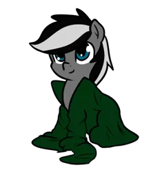 Size: 455x490 | Tagged: safe, artist:neuro, oc, oc:silver circuit, unofficial characters only, pegasus, pony, clothes, image, jacket, male, oversized clothes, png, simple background, sitting, solo, stallion, transparent background