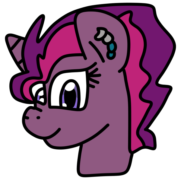 Size: 900x900 | Tagged: safe, artist:jadeharmony, derpibooru import, oc, oc:princess lovestruck (ice1517), unofficial characters only, pony, unicorn, bust, ear piercing, earring, female, heterochromia, image, jewelry, magical lesbian spawn, mare, offspring, parent:princess cadance, parent:tempest shadow, parents:tempestdance, piercing, png, simple background, solo, transparent background