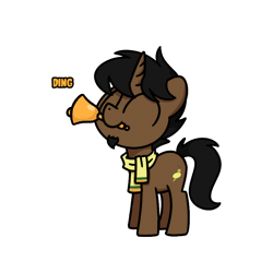 Size: 800x800 | Tagged: safe, artist:sugar morning, derpibooru import, oc, oc:limón picante, pony, unicorn, animated, bell, gif, image, male, solo