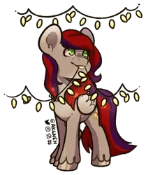 Size: 828x992 | Tagged: safe, artist:ak4neh, derpibooru import, oc, oc:evening prose, unofficial characters only, pegasus, pony, christmas, christmas lights, female, freckles, holiday, image, jewelry, mare, necklace, pearl necklace, png