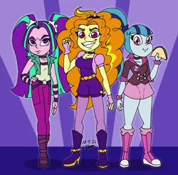 Size: 1725x1700 | Tagged: safe, artist:tmntsam, derpibooru import, adagio dazzle, aria blaze, sonata dusk, equestria girls, rainbow rocks, aria flat, breasts, busty adagio dazzle, cleavage, delicious flat chest, equestria girls toon, evil grin, female, food, four fingers, frown, grin, image, png, smiling, taco, the dazzlings, trio, trio female