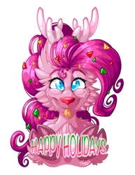 Size: 400x519 | Tagged: safe, artist:mychelle, derpibooru import, pinkie pie, deer, deerified, image, png, simple background, solo, species swap, tongue out, transparent background