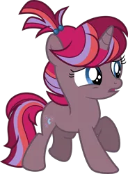 Size: 4604x6260 | Tagged: safe, artist:shootingstarsentry, derpibooru import, oc, oc:nightingale, unofficial characters only, pony, unicorn, absurd resolution, blue eyes, female, filly, full body, horn, image, multicolored mane, multicolored tail, open mouth, png, show accurate, simple background, solo, tail, transparent background, unicorn oc, vector