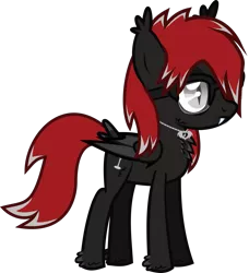 Size: 1293x1417 | Tagged: safe, artist:lightningbolt, derpibooru import, oc, oc:sanguine hangover, unofficial characters only, hybrid, undead, vampire, chest fluff, clandestine industries, derpibooru exclusive, ear fluff, emo, fangs, folded wings, frown, glasses, hoof fluff, image, jewelry, lidded eyes, magical gay spawn, male, necklace, offspring, pegabat, png, slit pupils, solo, standing, .svg available, tail, tail feathers, teenager, vector, wings