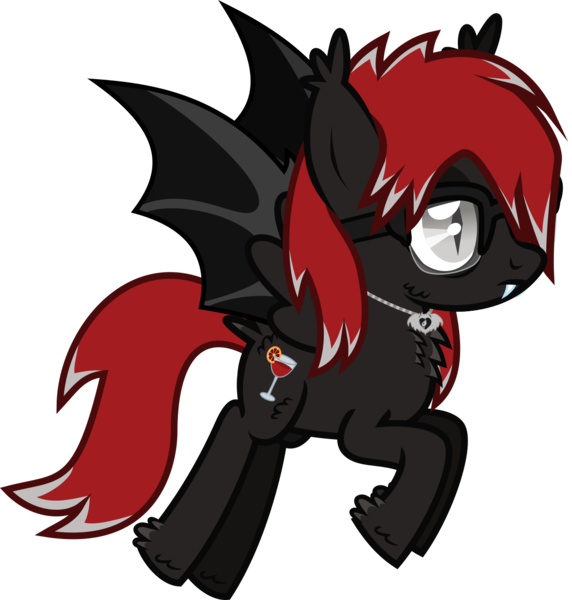 Size: 1293x1357 | Tagged: safe, artist:lightningbolt, derpibooru import, oc, oc:sanguine hangover, unofficial characters only, hybrid, undead, vampire, chest fluff, clandestine industries, derpibooru exclusive, ear fluff, emo, fangs, flying, frown, glasses, hoof fluff, image, jewelry, lidded eyes, magical gay spawn, male, necklace, offspring, pegabat, png, slit pupils, solo, spread wings, .svg available, tail, tail feathers, teenager, vector, wings
