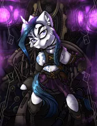 Size: 2550x3300 | Tagged: safe, artist:mychelle, derpibooru import, ponified, pony, unicorn, arcane, clothes, image, jinx (arcane), png, solo