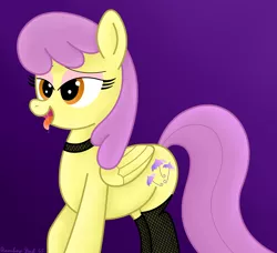 Size: 3300x3016 | Tagged: suggestive, artist:rainbowšpekgs, derpibooru import, parasol, pegasus, pony, ahegao, background pony, bedroom eyes, choker, clothes, drool, drool string, female, fishnets, gradient background, image, mare, open mouth, png, sexy, solo, standing, tongue out, wings