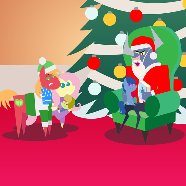 Size: 2160x2160 | Tagged: safe, anonymous artist, derpibooru import, big macintosh, fluttershy, iron will, scootablue, oc, oc:late riser, earth pony, pegasus, pony, series:fm holidays, series:hearth's warming advent calendar 2021, advent calendar, baby, baby pony, book, christmas, christmas tree, clothes, colt, costume, earmuffs, fake beard, female, fluttermac, frown, hat, high res, holiday, image, lineless, male, mare, offspring, ornament, parent:big macintosh, parent:fluttershy, parents:fluttermac, png, pointy ponies, santa costume, santa hat, scarf, shipping, stallion, straight, sweater, tree