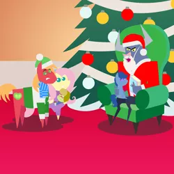 Size: 2160x2160 | Tagged: safe, anonymous artist, derpibooru import, big macintosh, fluttershy, iron will, scootablue, oc, oc:late riser, earth pony, pegasus, pony, series:fm holidays, series:hearth's warming advent calendar 2021, advent calendar, baby, baby pony, book, christmas, christmas tree, clothes, colt, costume, earmuffs, fake beard, female, fluttermac, frown, hat, high res, holiday, image, lineless, male, mare, offspring, ornament, parent:big macintosh, parent:fluttershy, parents:fluttermac, png, pointy ponies, santa costume, santa hat, scarf, shipping, stallion, straight, sweater, tree