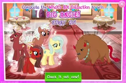 Size: 1036x683 | Tagged: safe, derpibooru import, official, buffalo, pony, advertisement, costs real money, female, gameloft, image, male, mare, png, red, stallion